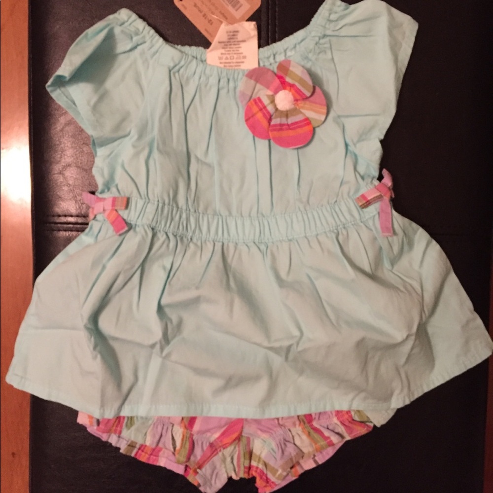 NWT Crazy 8 baby blue two piece set 12-18m
